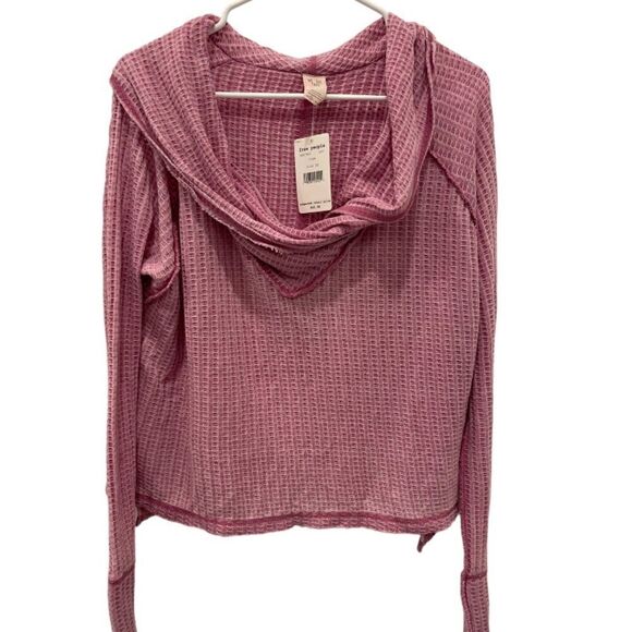 Free People Wildcat Washed Mauve Thermal Long SleeveTop .Size XS - Picture 6 of 14